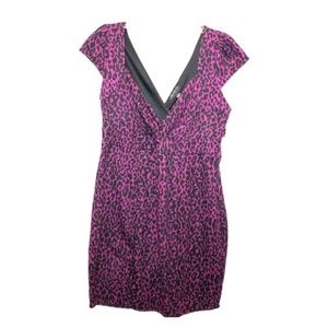 Forever 21 Plus Purple Chetah Wiggle Dress 3X